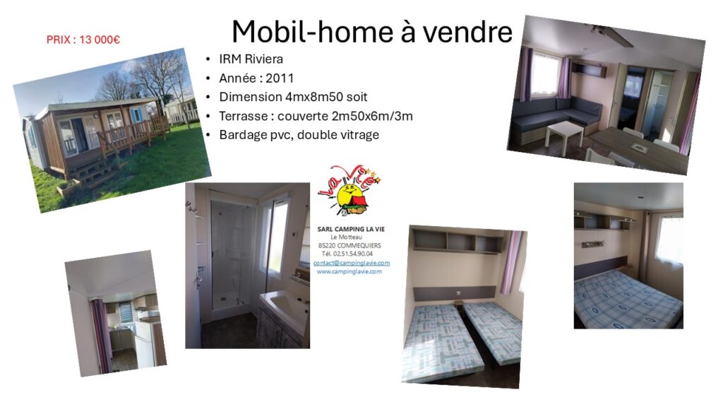 Camping La Vie : Mobil Home à Vendre St Gilles Croix De Vie