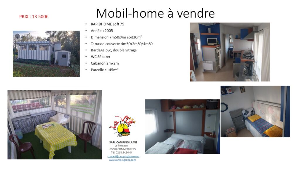 Camping La Vie : Mobil Home Occasion Proche Noirmoutiers